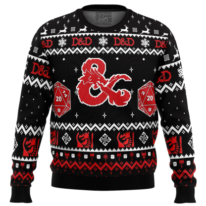 D D Dungeons and Dragons Ugly Christmas Sweater