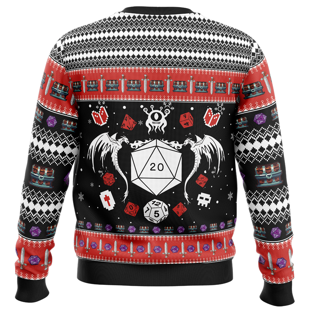 D D Have Yourself A Merry Little Crit-Mas Dungeons and Dragons Ugly Christmas Sweater