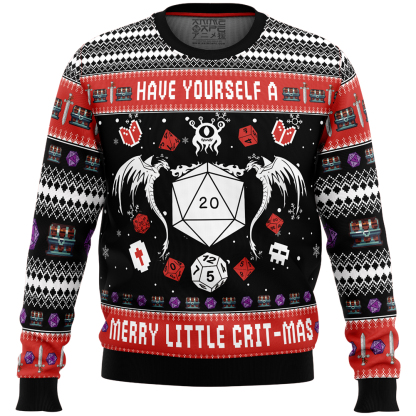 D D Have Yourself A Merry Little Crit-Mas Dungeons and Dragons Ugly Christmas Sweater