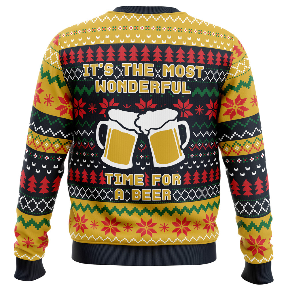 It s The Most Wonderful Time For A Beer Parody Ugly Christmas Sweater