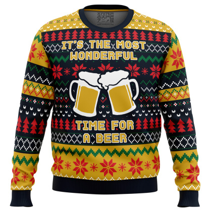 It s The Most Wonderful Time For A Beer Parody Ugly Christmas Sweater