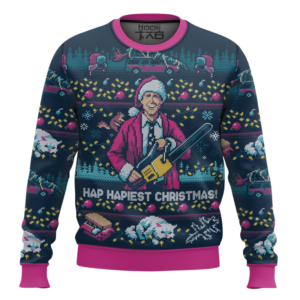 Hap Hapiest Christmas   National Lampoon s Christmas Vacation Ugly Sweater