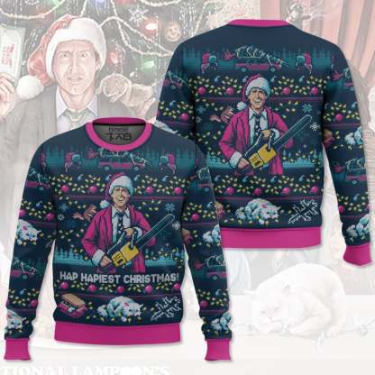 Hap Hapiest Christmas   National Lampoon s Christmas Vacation Ugly Sweater