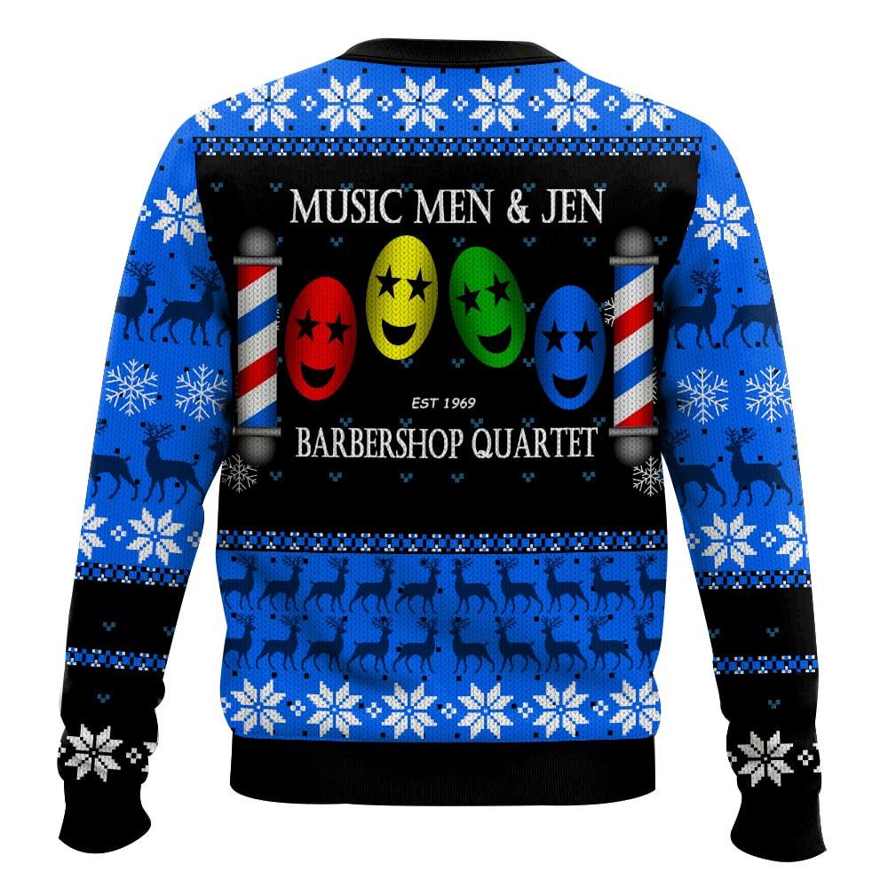 Music Men Jen Est 1969 Barbershop Quartet Christmas Ugly Sweater