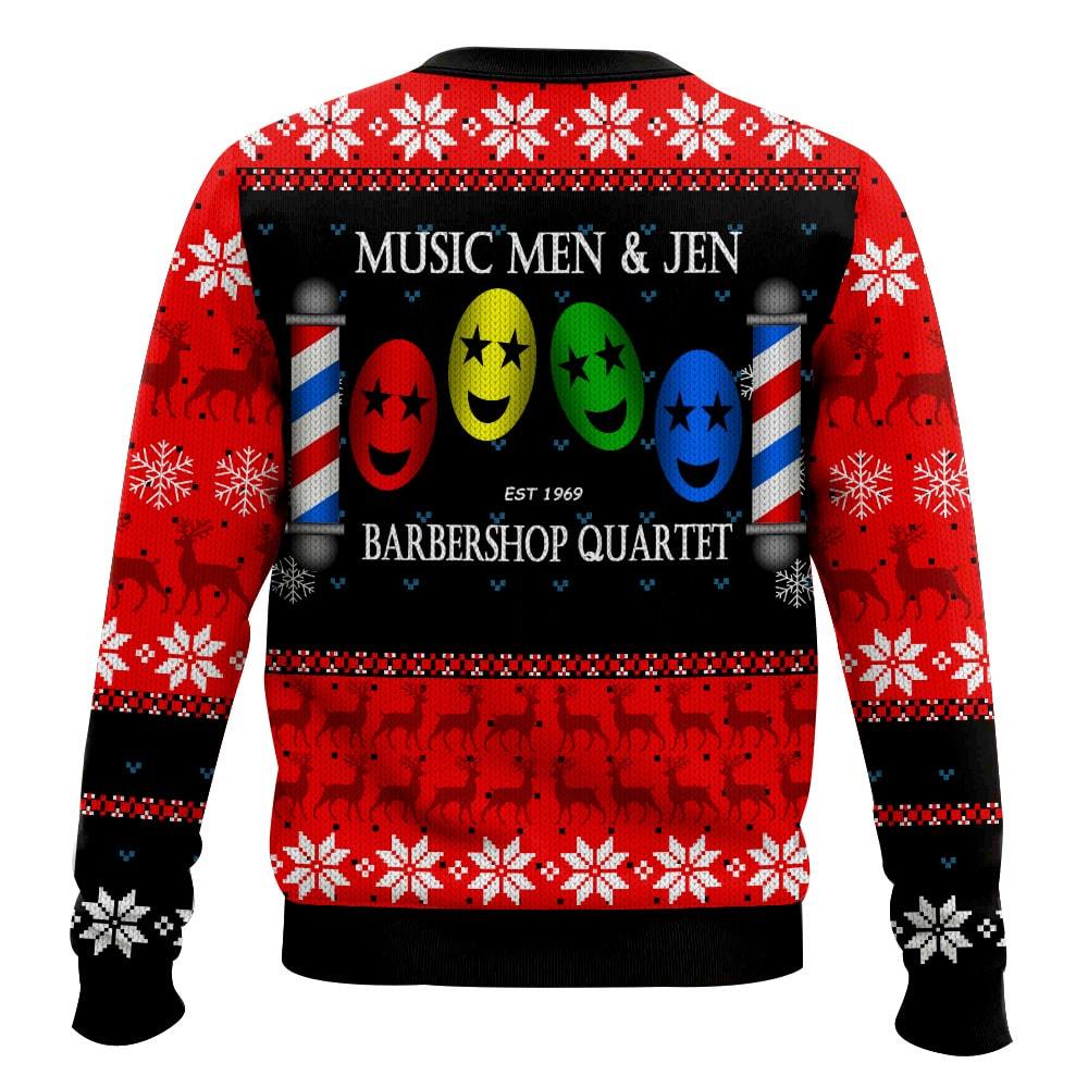 Music Men Jen Est 1969 Barbershop Quartet Christmas Ugly Sweater