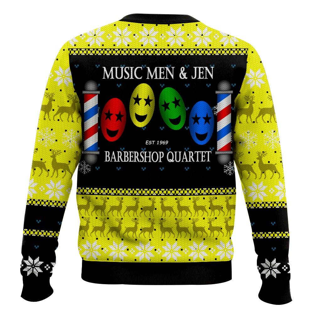 Music Men Jen Est 1969 Barbershop Quartet Christmas Ugly Sweater