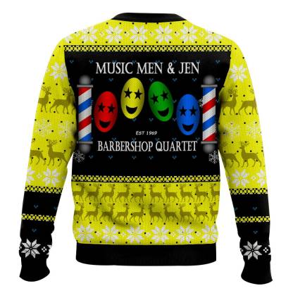 Music Men   Jen Est 1969 Barbershop Quartet Christmas Ugly Sweater