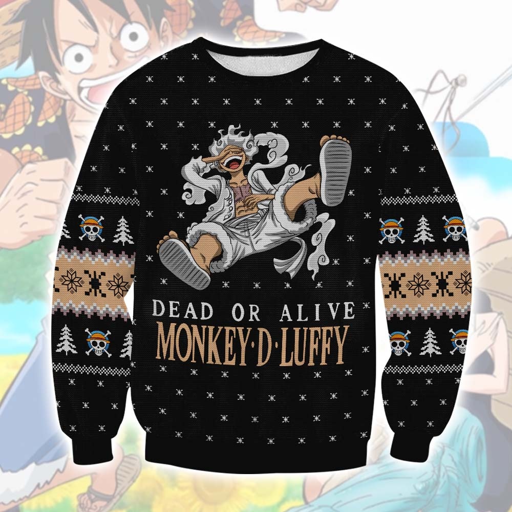 One Piece Dead or Alive Monkey D Luffy Ugly Sweater �?LIMITED EDITION