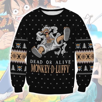 One Piece Dead or Alive Monkey D Luffy Ugly Sweater �?LIMITED EDITION