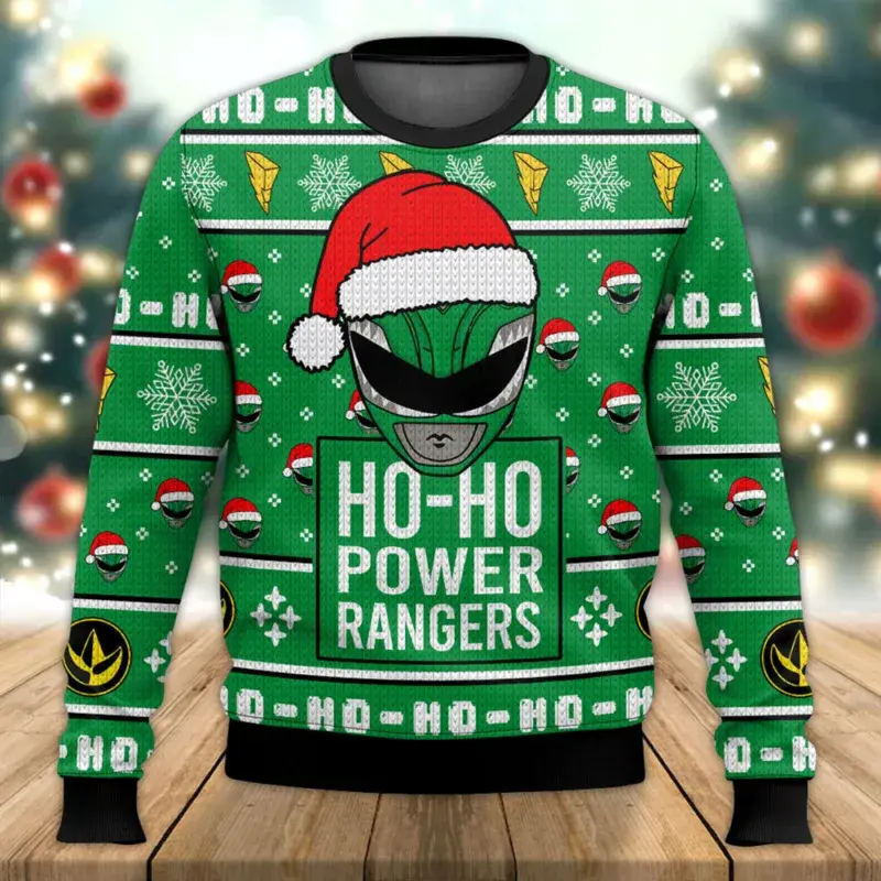 Green Ranger Ho-Ho Power Rangers Ugly Christmas Sweater