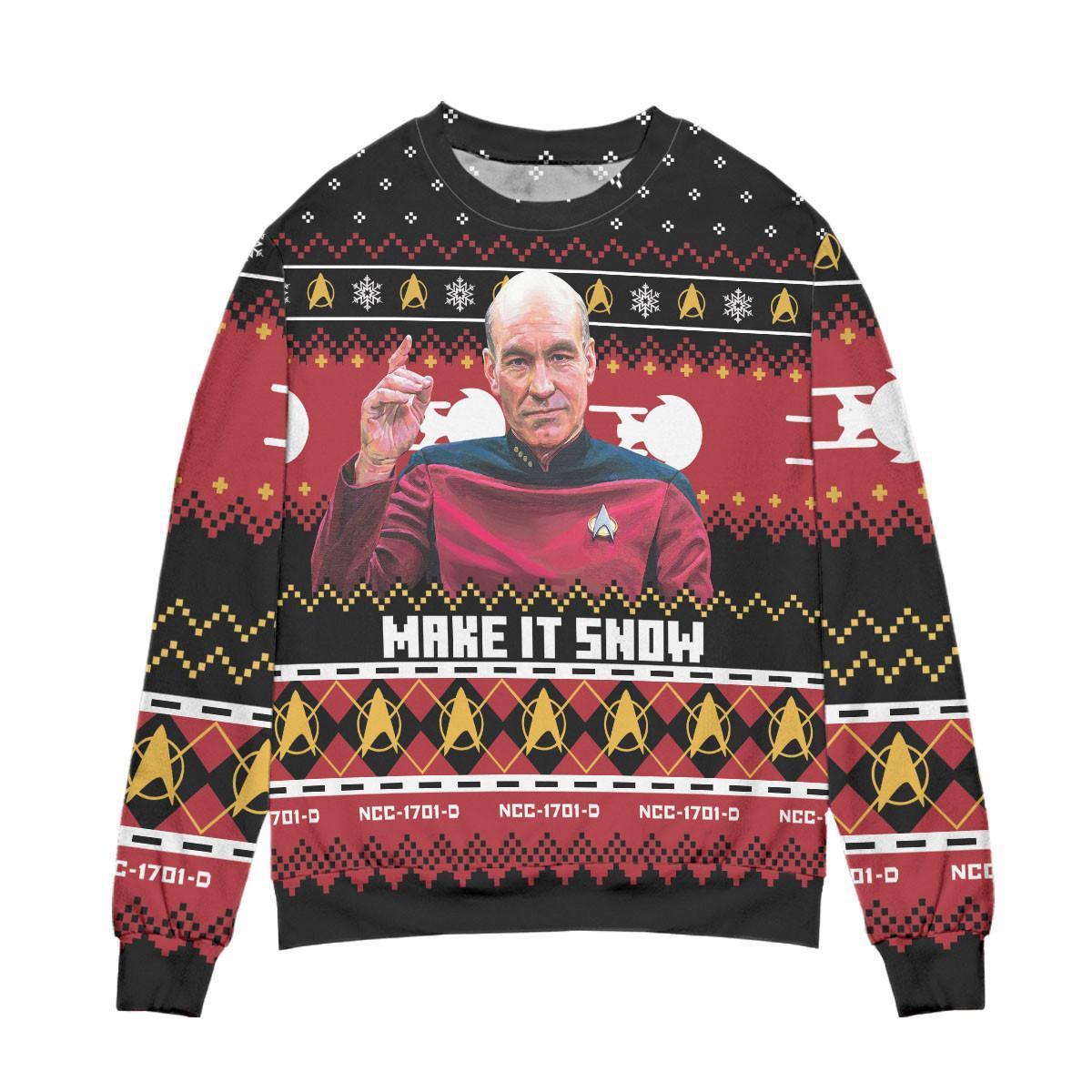 ST The Next Generation Make It Snow Ugly Christmas Sweater