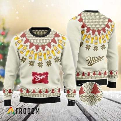 Miller High Life Heart Pattern Fair Isle Ugly Sweater