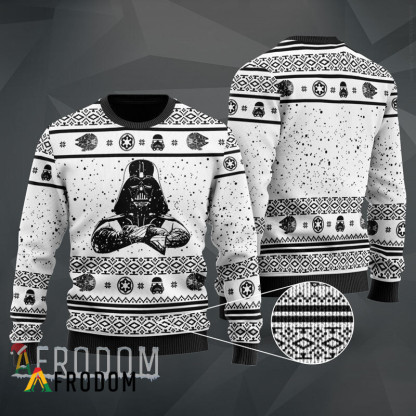 Star Wars Darth Vader White Pattern Xmas Gifts Ugly Christmas Sweater