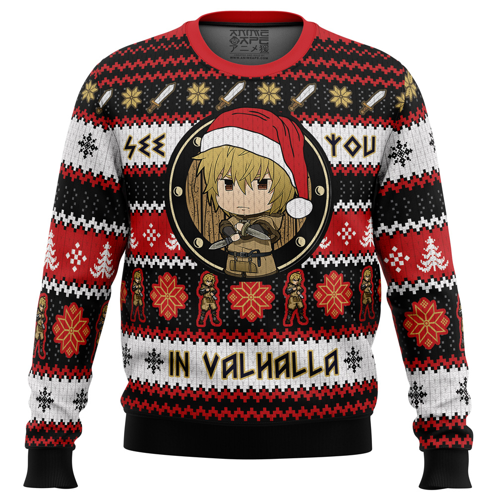 See You in Valhalla Vinland Saga Christmas Ugly Sweater