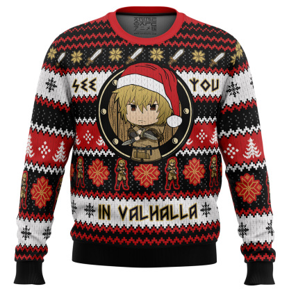 See You in Valhalla Vinland Saga Christmas Ugly Sweater
