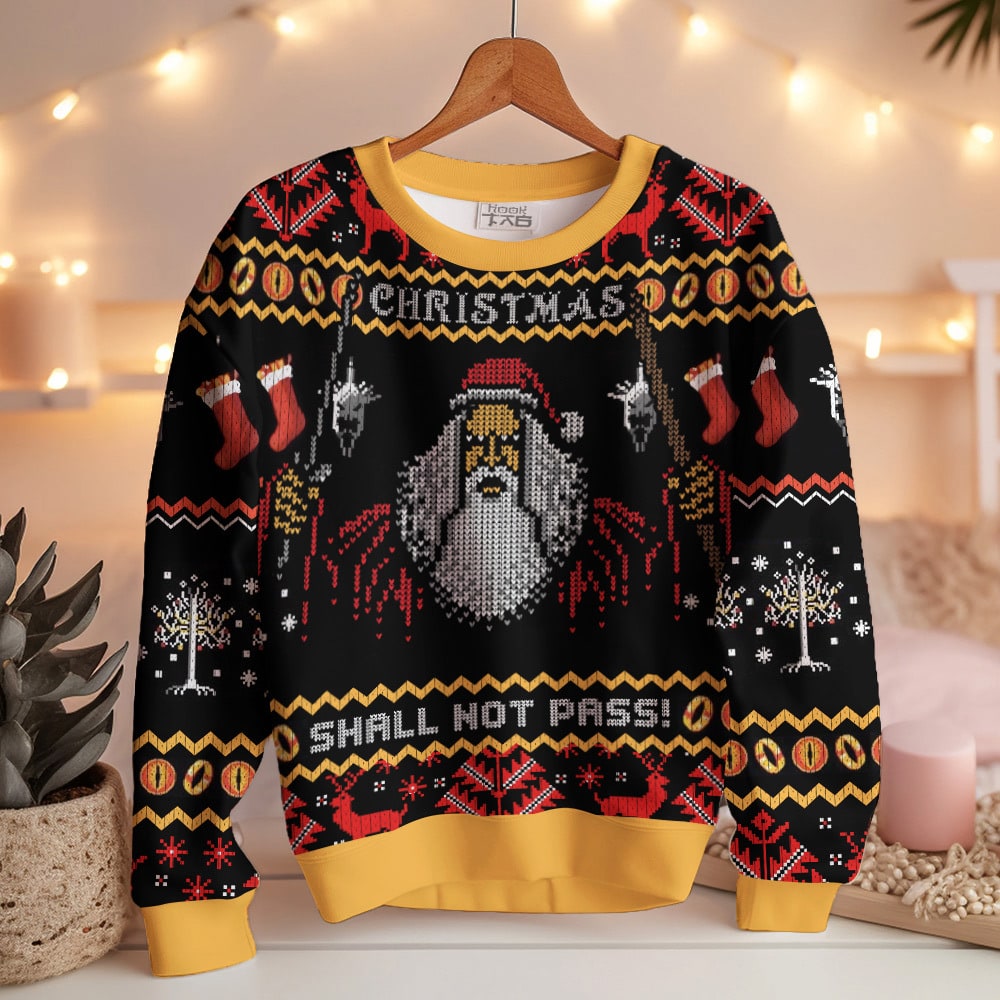 Gandalf Claus Says  Christmas Shall Not Pass!  Lord of the Rings Ugly Sweater