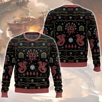 Beholder Dungeons   Dragons Ugly Sweater