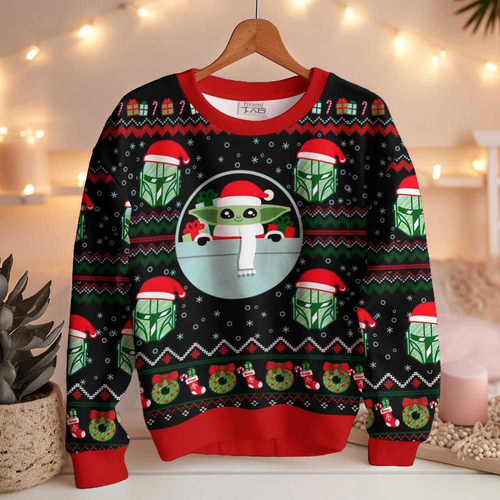 Baby Yoda And Mandalorian Star Wars Ugly Sweater
