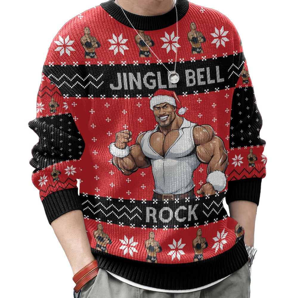 Jingle Bell Rock The Rock  Ugly Sweater