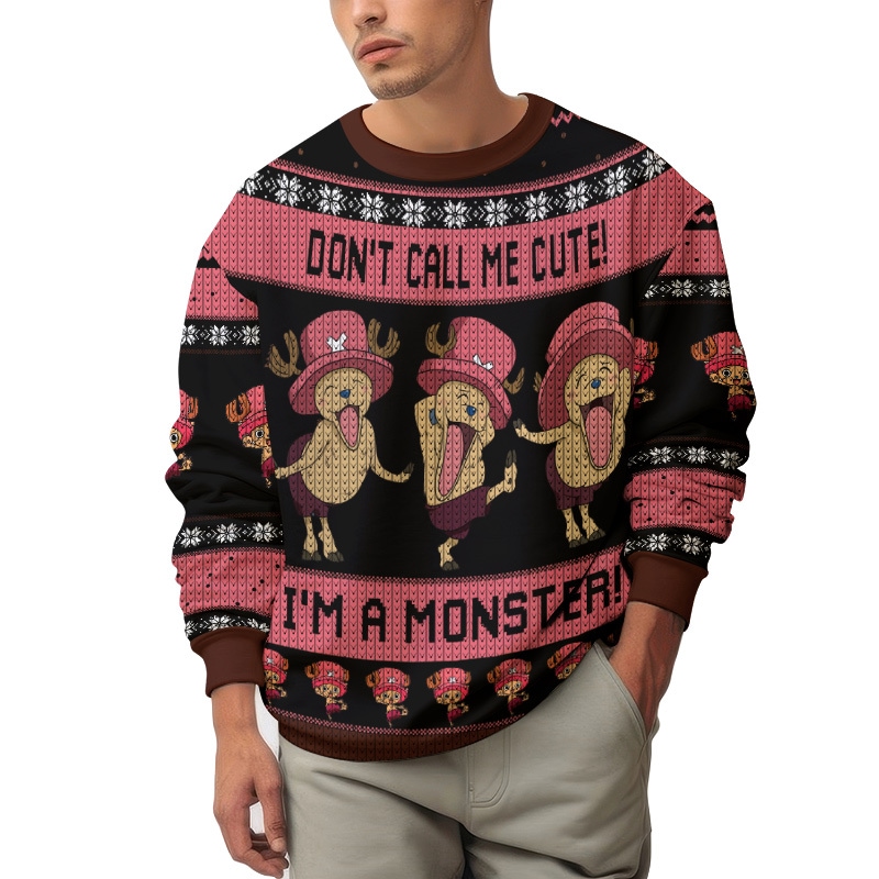 Don t call me cute! I m a monster! Chopper   One Piece Ugly Sweater