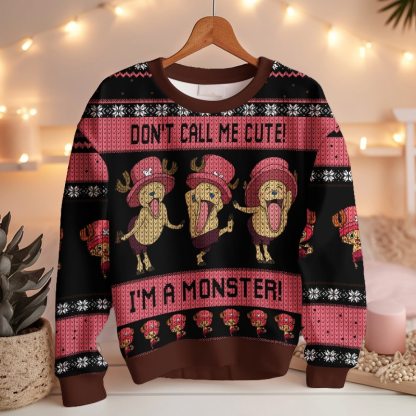 Don t call me cute! I m a monster! Chopper   One Piece Ugly Sweater