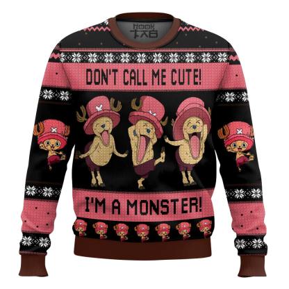 Don t call me cute! I m a monster! Chopper   One Piece Ugly Sweater