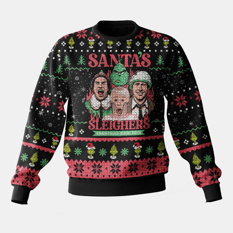 Santa s Sleighers Grinch Ugly Christmas Sweater