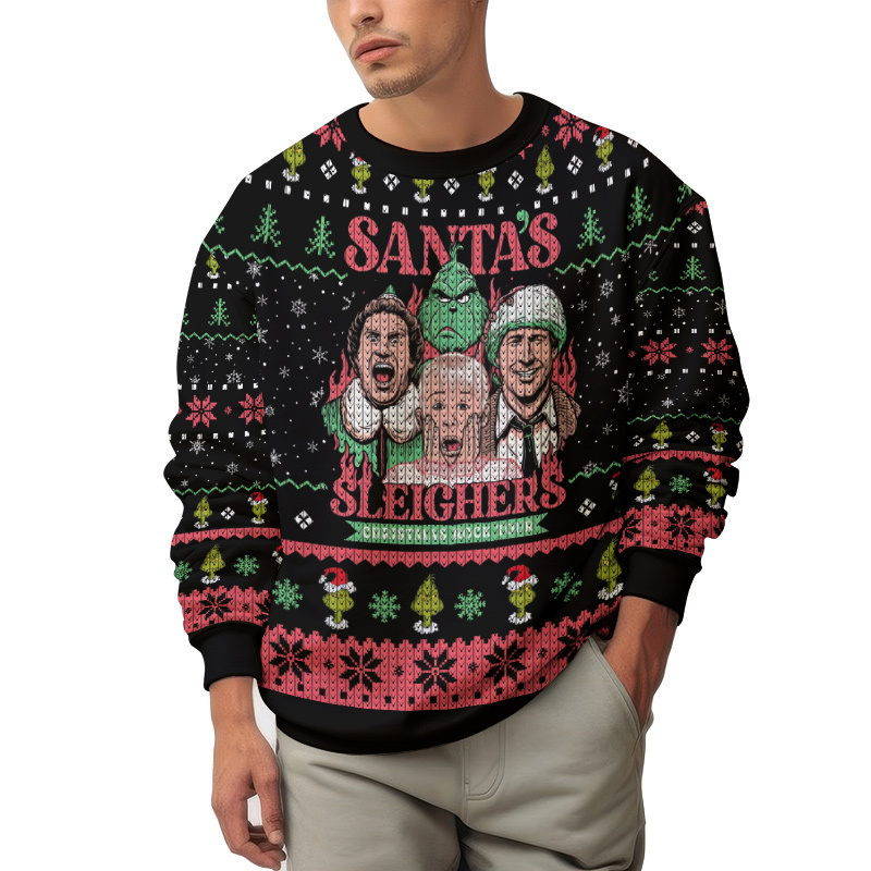 Santa s Sleighers Grinch Ugly Christmas Sweater