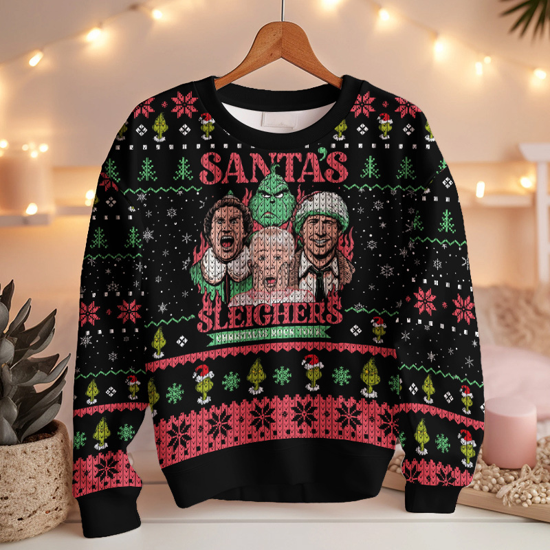Santa s Sleighers Grinch Ugly Christmas Sweater