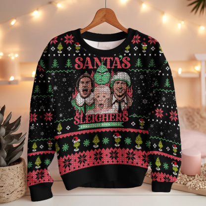 Santa s Sleighers Grinch Ugly Christmas Sweater