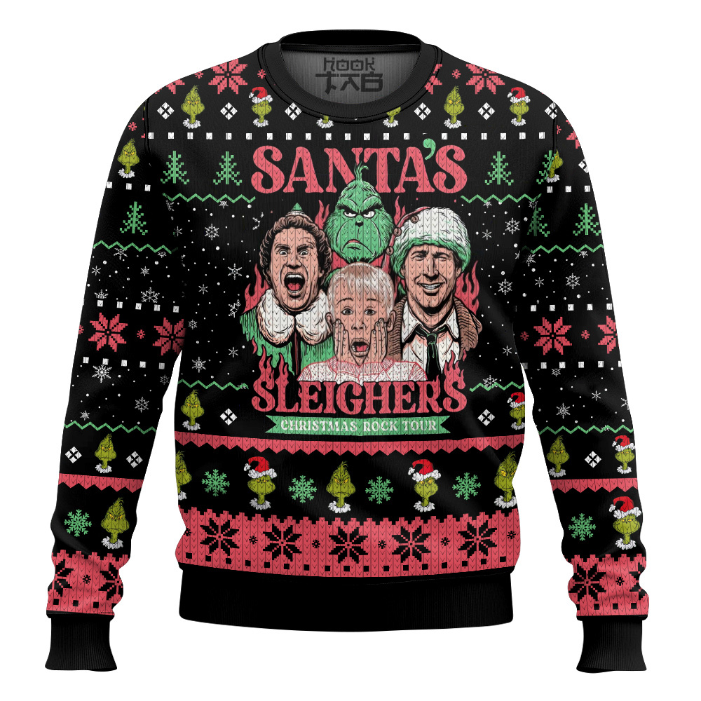 Santa s Sleighers Grinch Ugly Christmas Sweater
