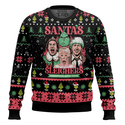 Santa s Sleighers Grinch Ugly Christmas Sweater