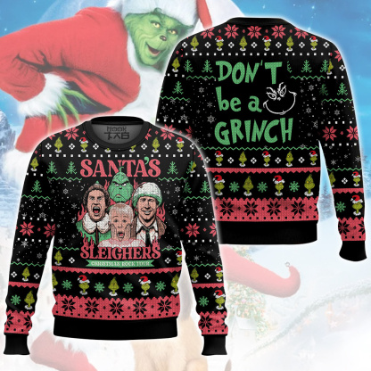 Santa s Sleighers Grinch Ugly Christmas Sweater