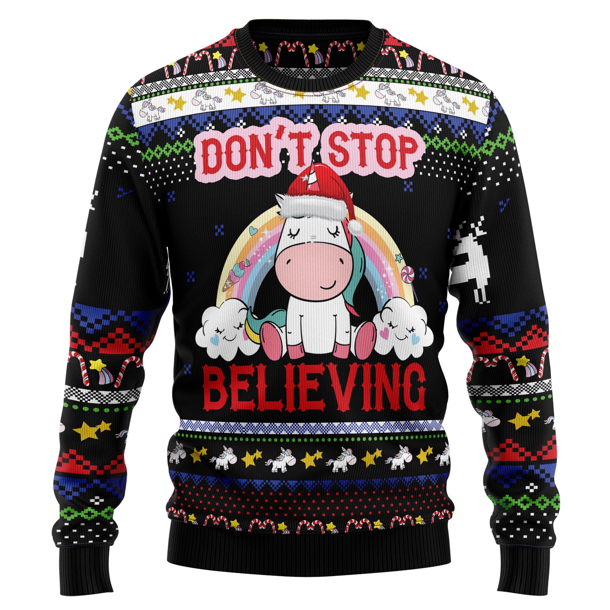 Unicorn Believing Christmas – Ugly Christmas Sweatshirt