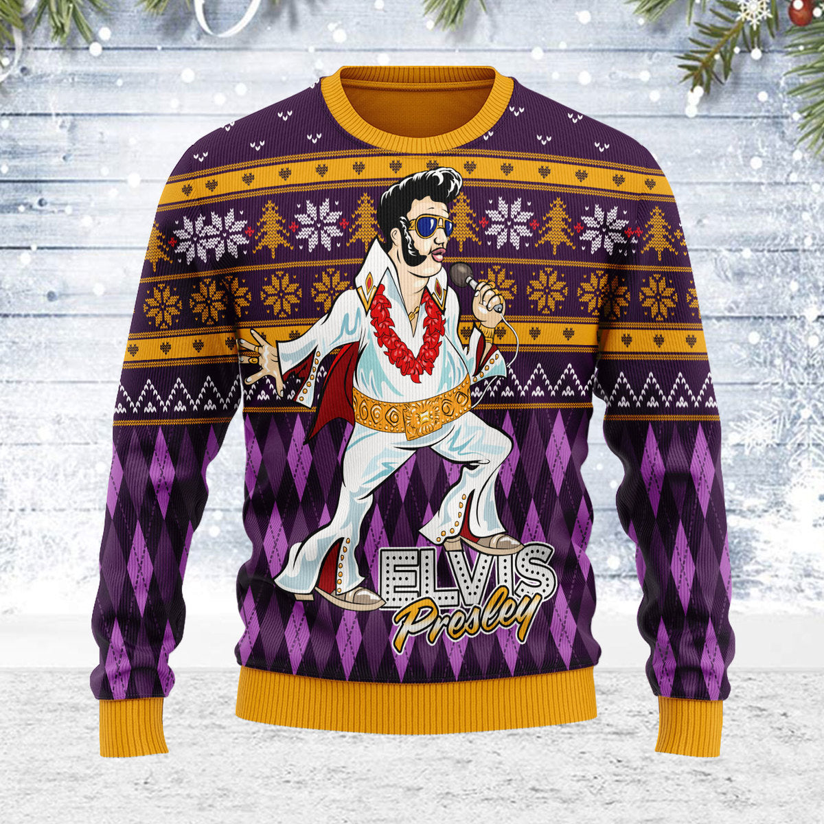 Gearhomie Elvis Fatley Meme Christmas Ugly Sweater