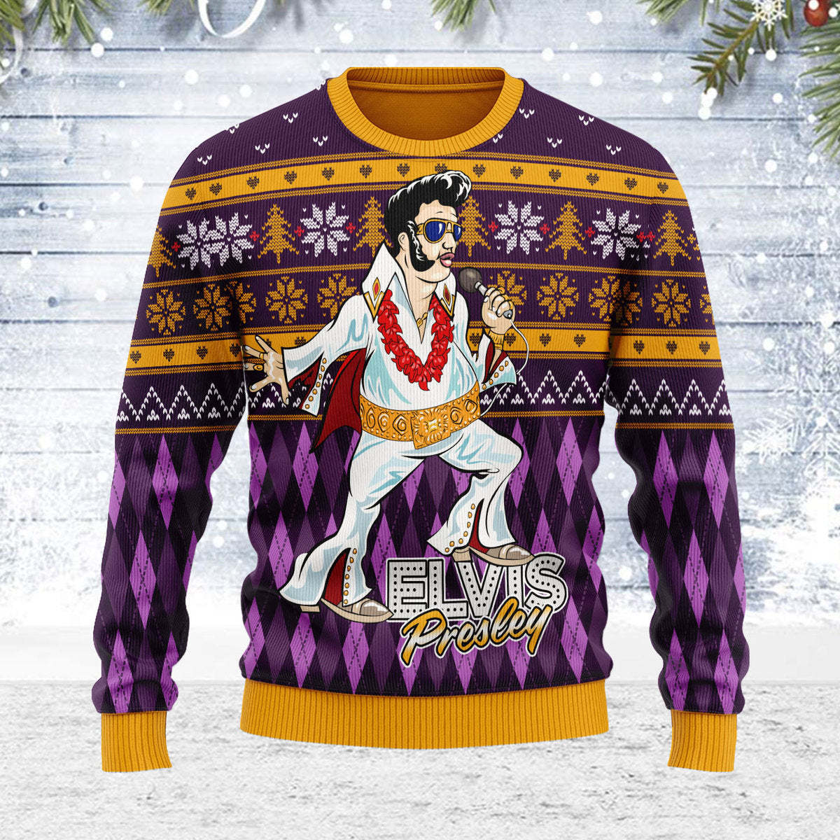 Gearhomie Elvis Fatley Meme Christmas Ugly Sweater