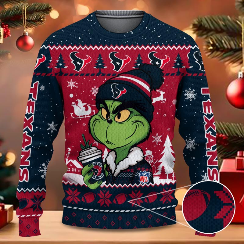Houston Texans Grinch NFL Fans Ugly Sweater