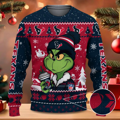 Houston Texans Grinch NFL Fans Ugly Sweater