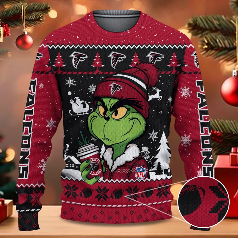 Atlanta Falcons Grinch NFL Fans Ugly Sweater