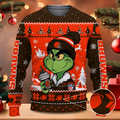 Cleveland Browns Grinch NFL Fans Ugly Sweater