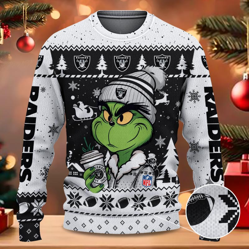 Las Vegas Raiders Grinch NFL Fans Ugly Sweater