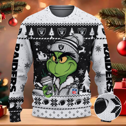 Las Vegas Raiders Grinch NFL Fans Ugly Sweater