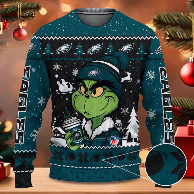 Philadelphia Eagles Grinch NFL Fans Ugly Sweater