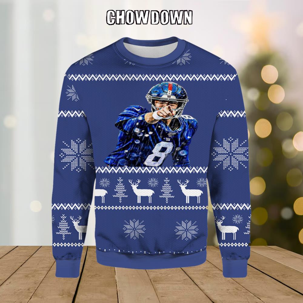 NFL Daniel Jones New York Giants 8 Ugly Sweater