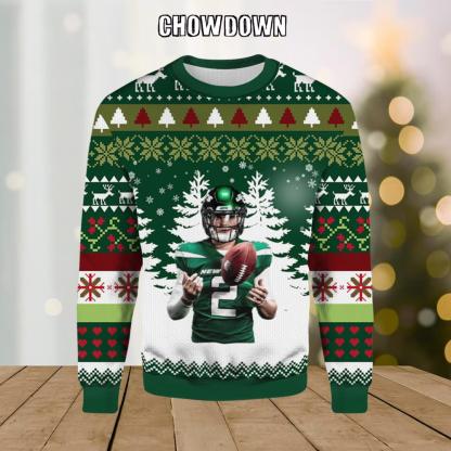 NFL Football Zach Wilson Ugly Christmas Sweater