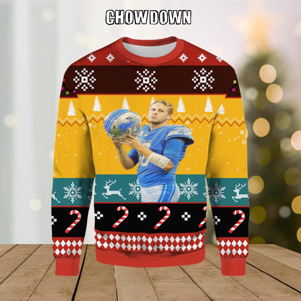 NFL Jared Goff Ugly Christmas Sweater