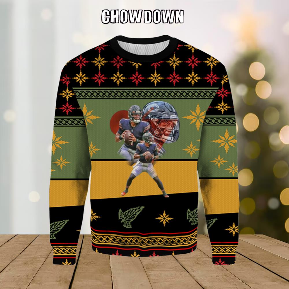 NFL Justin Fields Ugly Christmas Sweater