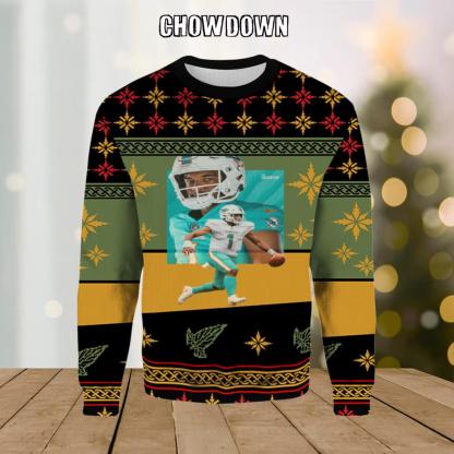NFL Miami Dolphins Quarterback Ugly Christmas Sweater