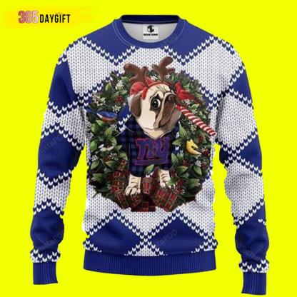Nfl Pug Dog New York Giants Ugly Christmas Sweater