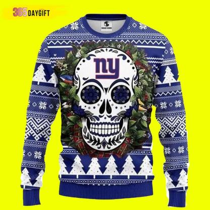 Nfl Skull Flower New York Giants Ugly Christmas Sweater